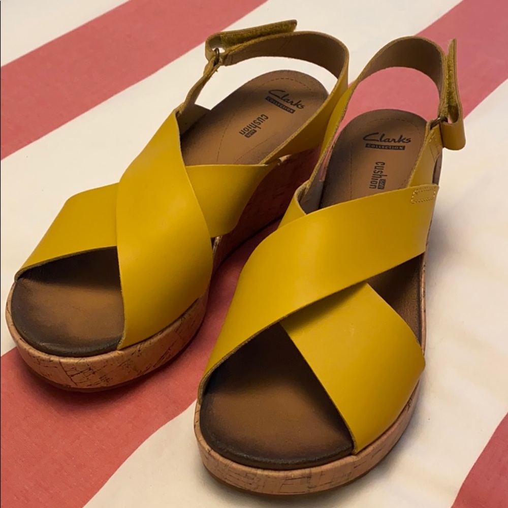 Clark’s cork wedge sandal